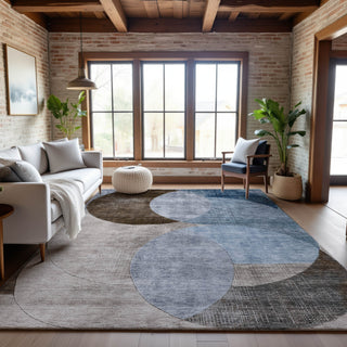 Piper Looms Mayfield Geometric AMF1140 Denim Machine Washable Area Rug Lifestyle Image Feature