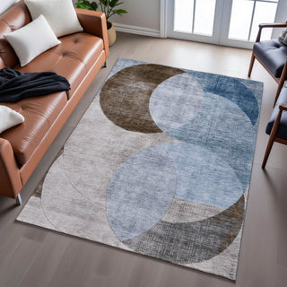 Piper Looms Mayfield Geometric AMF1140 Denim Machine Washable Area Rug Lifestyle Image Feature
