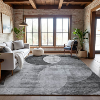Piper Looms Mayfield Geometric AMF1140 Gray Machine Washable Area Rug Lifestyle Image Feature