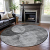 Piper Looms Mayfield Geometric AMF1140 Gray Machine Washable Area Rug Round Lifestyle Image Feature