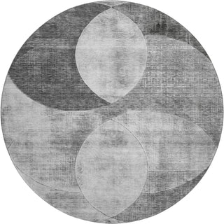 Piper Looms Mayfield Geometric AMF1140 Gray Machine Washable Area Rug Round Main Image