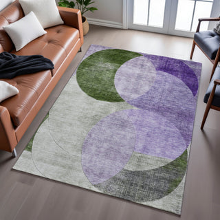 Piper Looms Mayfield Geometric AMF1140 Lavender Machine Washable Area Rug Lifestyle Image Feature