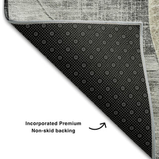 Piper Looms Mayfield Geometric AMF1140 Pewter Machine Washable Area Rug Backing Image