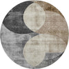 Piper Looms Mayfield Geometric AMF1140 Pewter Machine Washable Area Rug Round Main Image