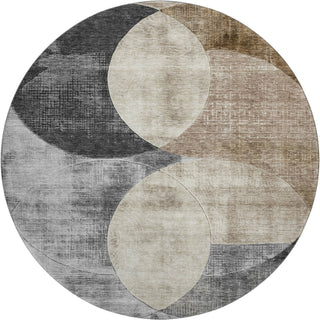 Piper Looms Mayfield Geometric AMF1140 Pewter Machine Washable Area Rug Round Main Image