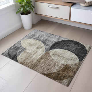Piper Looms Mayfield Geometric AMF1140 Pewter Machine Washable Area Rug Scatter Lifestyle Image Feature