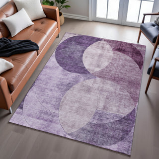 Piper Looms Mayfield Geometric AMF1140 Purple Machine Washable Area Rug Lifestyle Image Feature