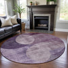 Piper Looms Mayfield Geometric AMF1140 Purple Machine Washable Area Rug Round Lifestyle Image Feature