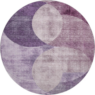 Piper Looms Mayfield Geometric AMF1140 Purple Machine Washable Area Rug Round Main Image