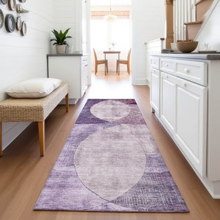Piper Looms Mayfield Geometric AMF1140 Purple Machine Washable Area Rug Runner Lifestyle Image Feature