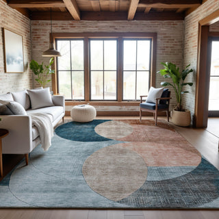 Piper Looms Mayfield Geometric AMF1140 Rust Machine Washable Area Rug Lifestyle Image Feature