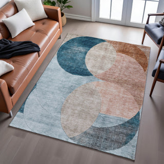 Piper Looms Mayfield Geometric AMF1140 Rust Machine Washable Area Rug Lifestyle Image Feature