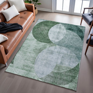 Piper Looms Mayfield Geometric AMF1140 Seafoam Machine Washable Area Rug Lifestyle Image Feature