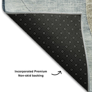 Piper Looms Mayfield Geometric AMF1140 Sky Machine Washable Area Rug Backing Image