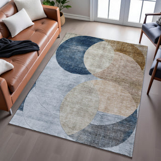 Piper Looms Mayfield Geometric AMF1140 Sky Machine Washable Area Rug Lifestyle Image Feature