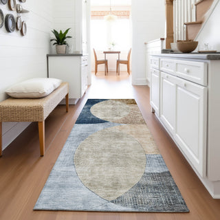 Piper Looms Mayfield Geometric AMF1140 Sky Machine Washable Area Rug Runner Lifestyle Image Feature