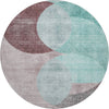 Piper Looms Mayfield Geometric AMF1140 Teal Machine Washable Area Rug Round Main Image