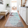 Piper Looms Mayfield Geometric AMF1140 Teal Machine Washable Area Rug Runner Lifestyle Image Feature
