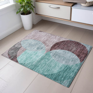 Piper Looms Mayfield Geometric AMF1140 Teal Machine Washable Area Rug Scatter Lifestyle Image Feature
