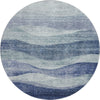 Piper Looms Mayfield Swirls AMF1141 Blue Machine Washable Area Rug Round Main Image