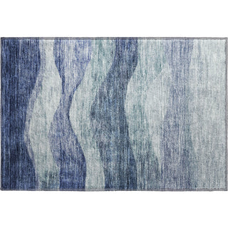 Piper Looms Mayfield Swirls AMF1141 Blue Machine Washable Area Rug Scatter Main Image