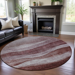 Piper Looms Mayfield Swirls AMF1141 Blush Machine Washable Area Rug Round Lifestyle Image Feature