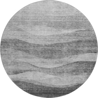 Piper Looms Mayfield Swirls AMF1141 Gray Machine Washable Area Rug Round Main Image