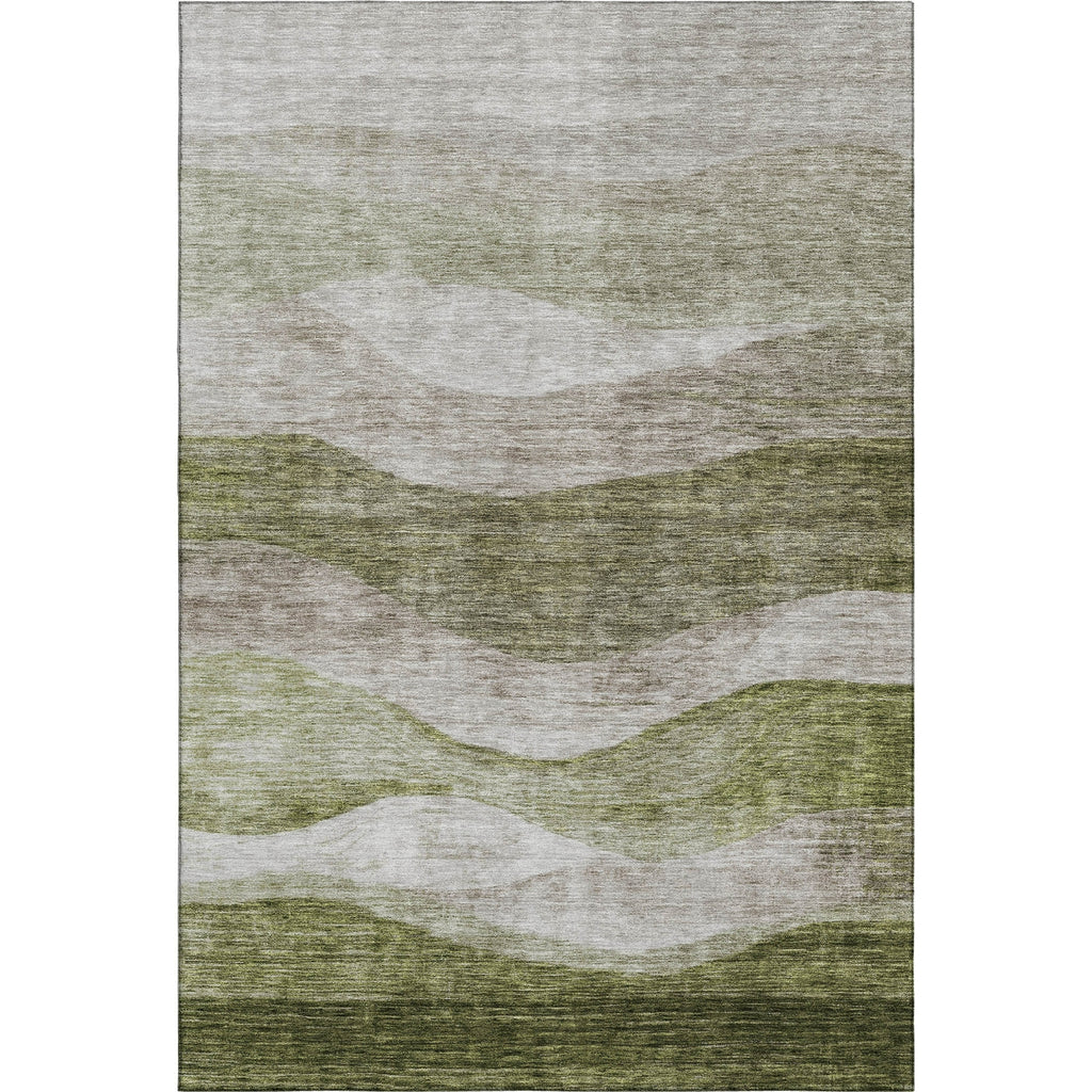 Piper Looms Mayfield Swirls AMF1141 Green Machine Washable Area Rug main image