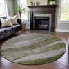 Piper Looms Mayfield Swirls AMF1141 Green Machine Washable Area Rug Round Lifestyle Image Feature