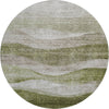 Piper Looms Mayfield Swirls AMF1141 Green Machine Washable Area Rug Round Main Image