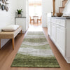 Piper Looms Mayfield Swirls AMF1141 Green Machine Washable Area Rug Runner Lifestyle Image Feature