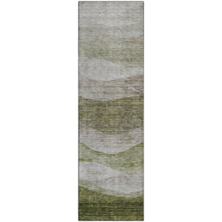 Piper Looms Mayfield Swirls AMF1141 Green Machine Washable Area Rug Runner Main Image