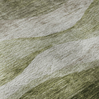 Piper Looms Mayfield Swirls AMF1141 Green Machine Washable Area Rug Swatch Image