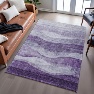 Piper Looms Mayfield Swirls AMF1141 Lavender Machine Washable Area Rug Lifestyle Image Feature