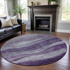 Piper Looms Mayfield Swirls AMF1141 Lavender Machine Washable Area Rug Round Lifestyle Image Feature