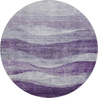 Piper Looms Mayfield Swirls AMF1141 Lavender Machine Washable Area Rug Round Main Image