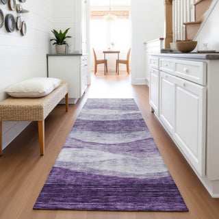 Piper Looms Mayfield Swirls AMF1141 Lavender Machine Washable Area Rug Runner Lifestyle Image Feature