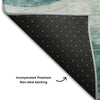 Piper Looms Mayfield Swirls AMF1141 Seafoam Machine Washable Area Rug Backing Image