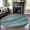 Piper Looms Mayfield Swirls AMF1141 Seafoam Machine Washable Area Rug Round Lifestyle Image Feature