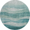 Piper Looms Mayfield Swirls AMF1141 Seafoam Machine Washable Area Rug Round Main Image