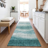 Piper Looms Mayfield Swirls AMF1141 Seafoam Machine Washable Area Rug Runner Lifestyle Image Feature