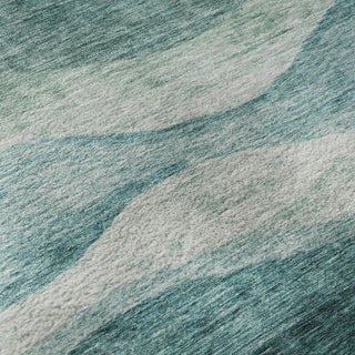 Piper Looms Mayfield Swirls AMF1141 Seafoam Machine Washable Area Rug Swatch Image