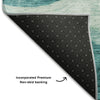 Piper Looms Mayfield Swirls AMF1141 Teal Machine Washable Area Rug Backing Image