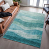 Piper Looms Mayfield Swirls AMF1141 Teal Machine Washable Area Rug Lifestyle Image Feature