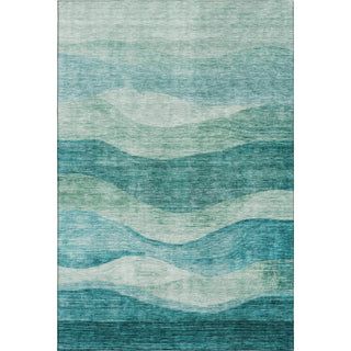 Piper Looms Mayfield Swirls AMF1141 Teal Machine Washable Area Rug main image