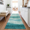 Piper Looms Mayfield Swirls AMF1141 Teal Machine Washable Area Rug Runner Lifestyle Image Feature