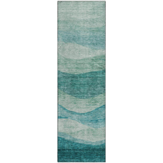 Piper Looms Mayfield Swirls AMF1141 Teal Machine Washable Area Rug Runner Main Image