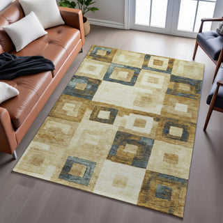 Piper Looms Mayfield Geometric AMF1142 Beige Machine Washable Area Rug Lifestyle Image Feature