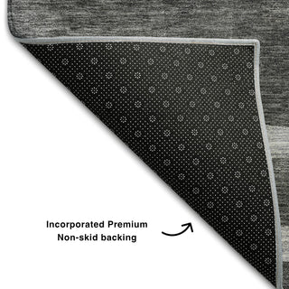 Piper Looms Mayfield Geometric AMF1142 Black Machine Washable Area Rug Backing Image