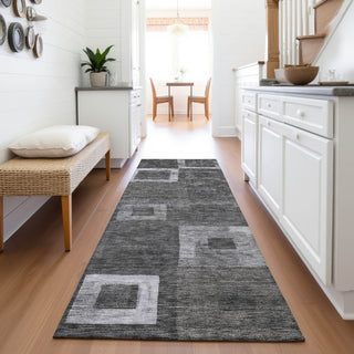 Piper Looms Mayfield Geometric AMF1142 Black Machine Washable Area Rug Runner Lifestyle Image Feature